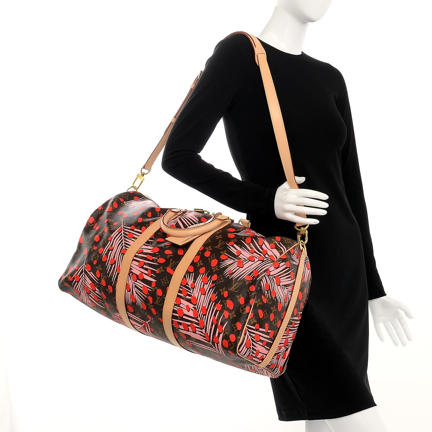 Louis Vuitton Monogram Jungle Dots Keepall Bandouliere 50 Sugar Pink Poppy 2 of 8