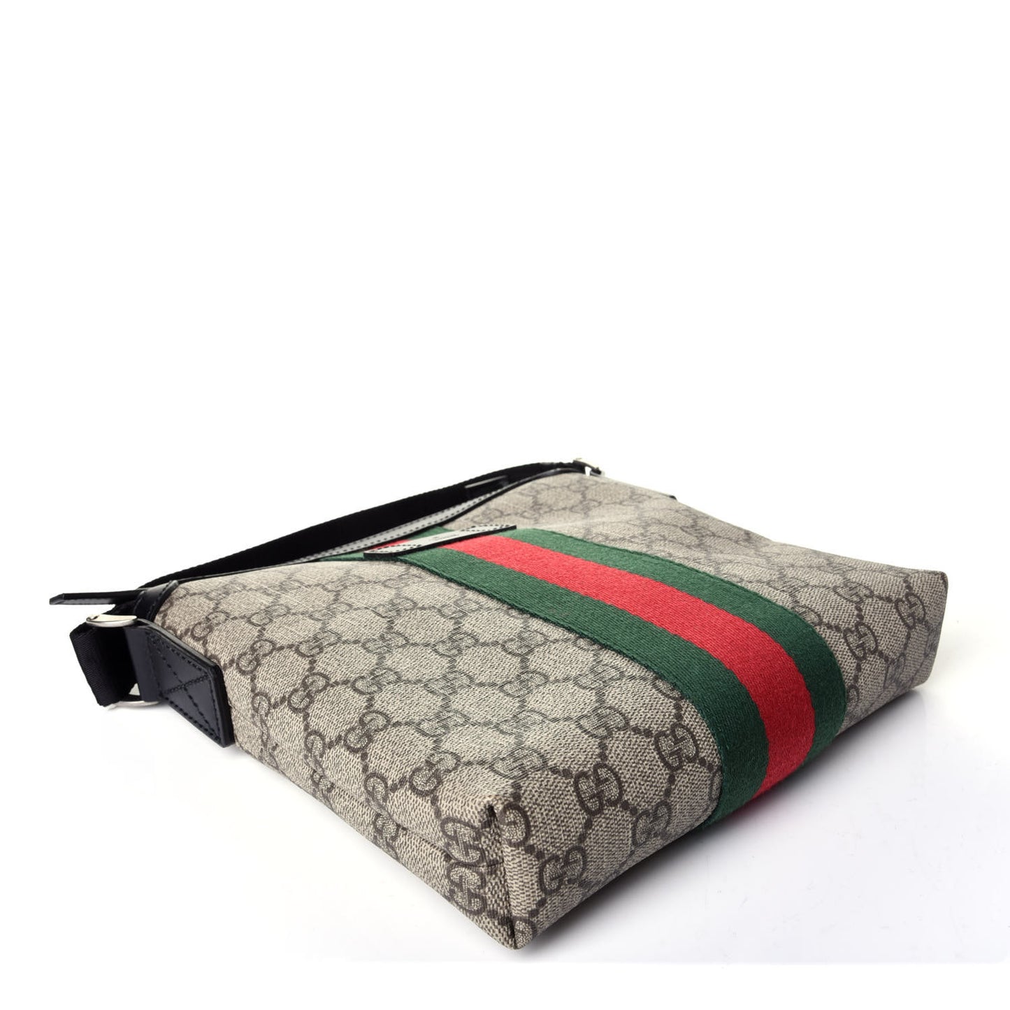 GG Supreme Monogram Web Messenger Bag Black