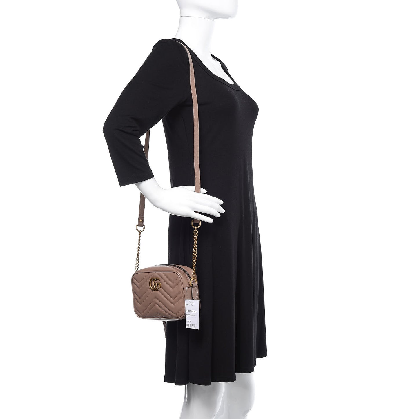 Calfskin Matelasse Mini GG Marmont Chain Shoulder Bag Porcelain Rose
