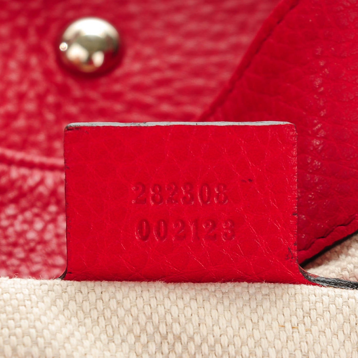 Pebbled Calfskin Large Soho Shoulder Bag Red
