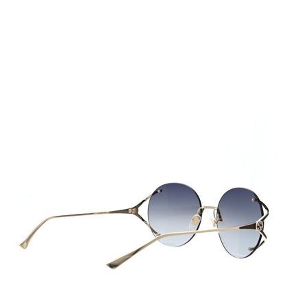Gucci Metal Oversized Round Frame Sunglasses GG0645S Gold Grey 4 of 7