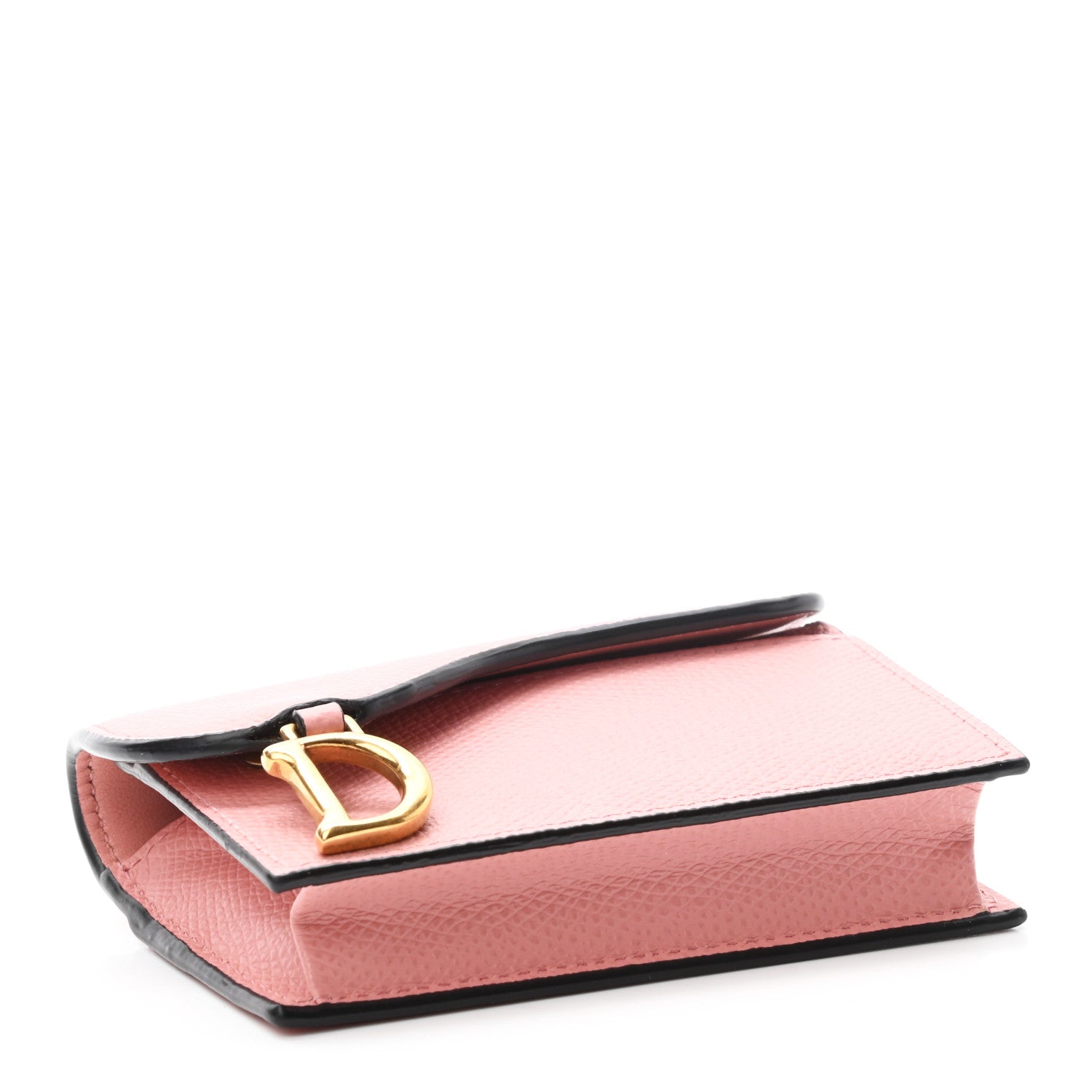 Christian Dior Grained Calfskin Saddle Card Holder Pink 4 of 6