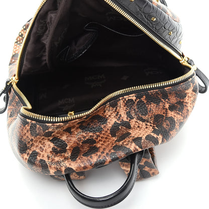 MCM Visetos Leopard Print Studded Small Stark Backpack 5 of 10