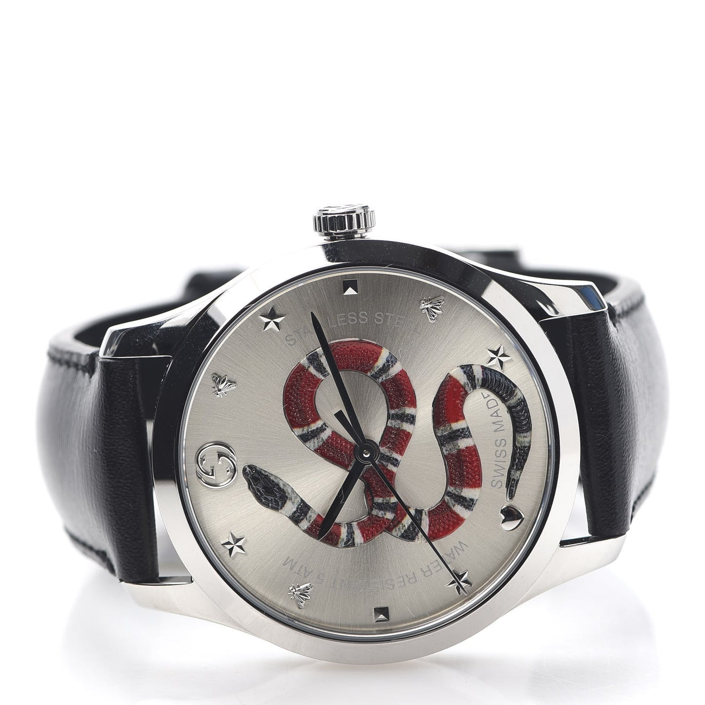 Stainless Steel Calfskin 38mm G-Timeless Snake Quartz Watch