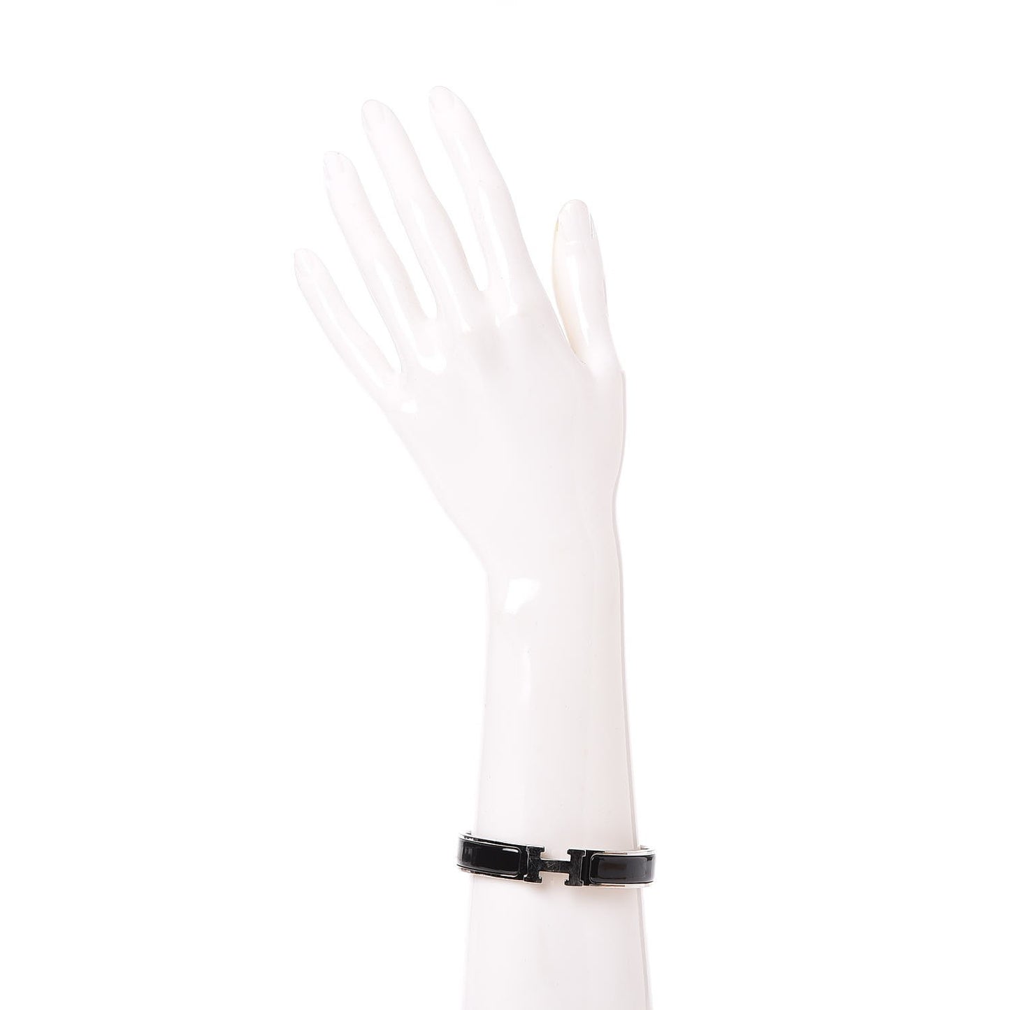 Enamel Narrow Clic Clac H Bracelet GM Black
