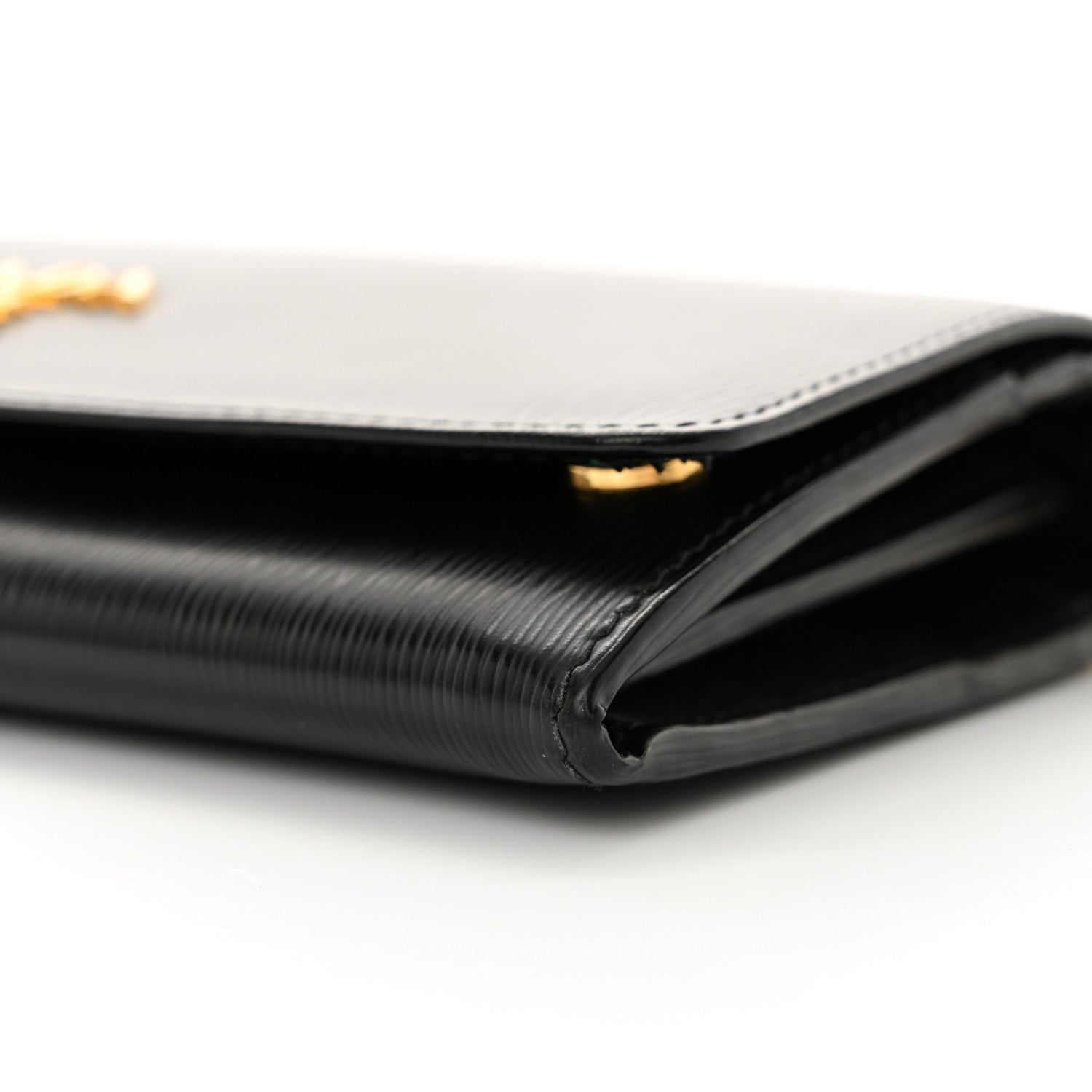 Prada Vitello Move Metal Oro Chain Wallet Black 9 of 10