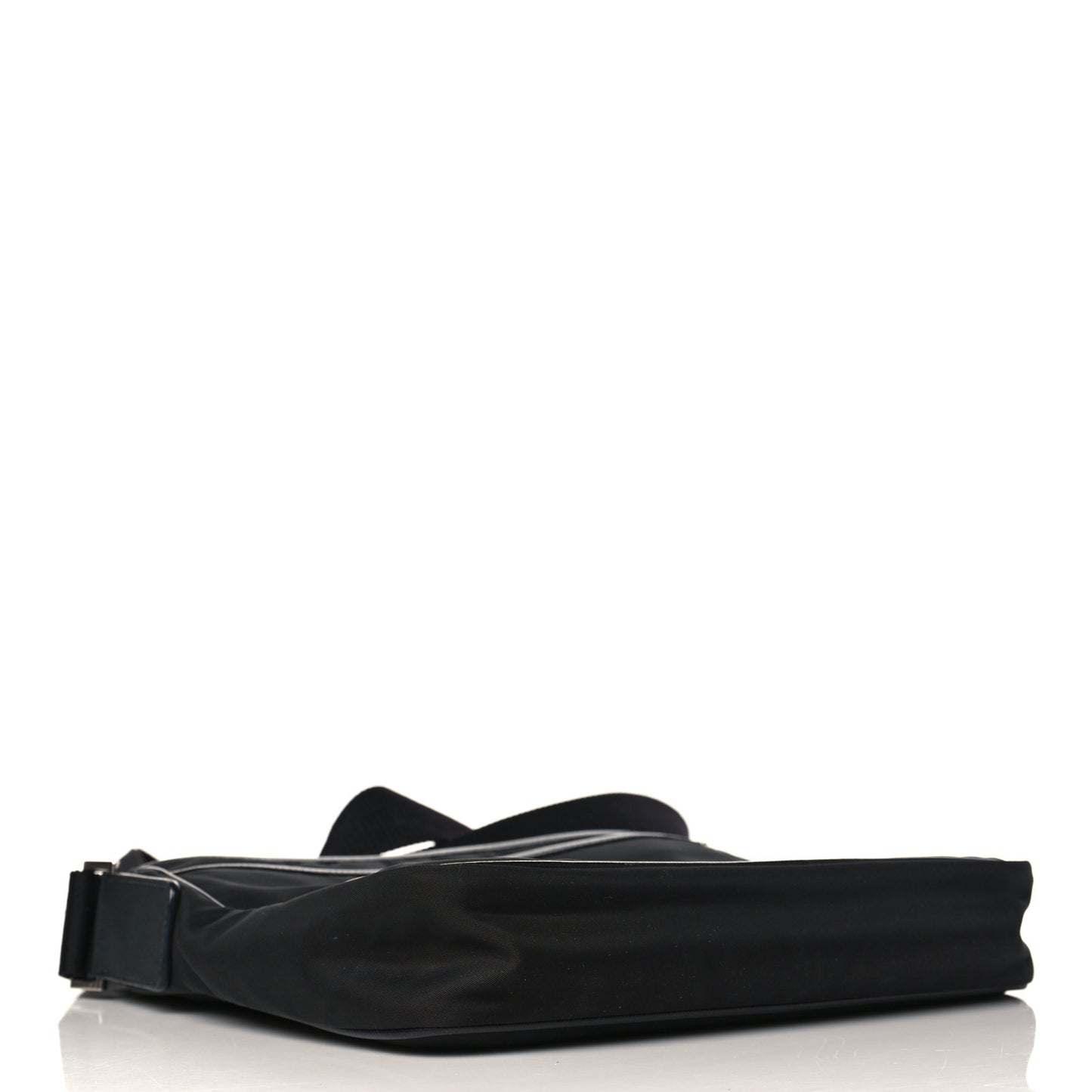 Tessuto Nylon Saffiano Flat Messenger Bag Black