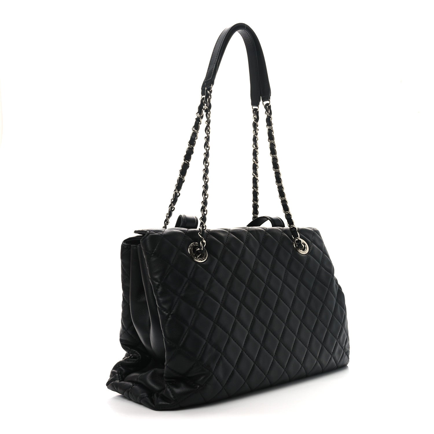 Chanel Lambskin Quilted By 3 Shopping Tote Black 3 of 10