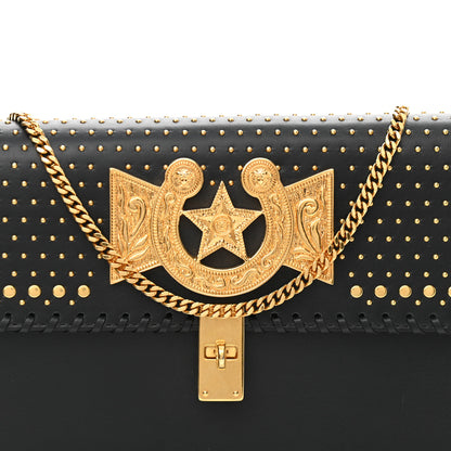 Versace Nappa Whipstitch Icon Western Chain Shoulder Bag Black 8 of 10