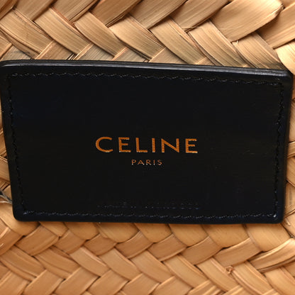 Celine Raffia Calfskin Triomphe Teen Panier Navy Blue 6 of 9