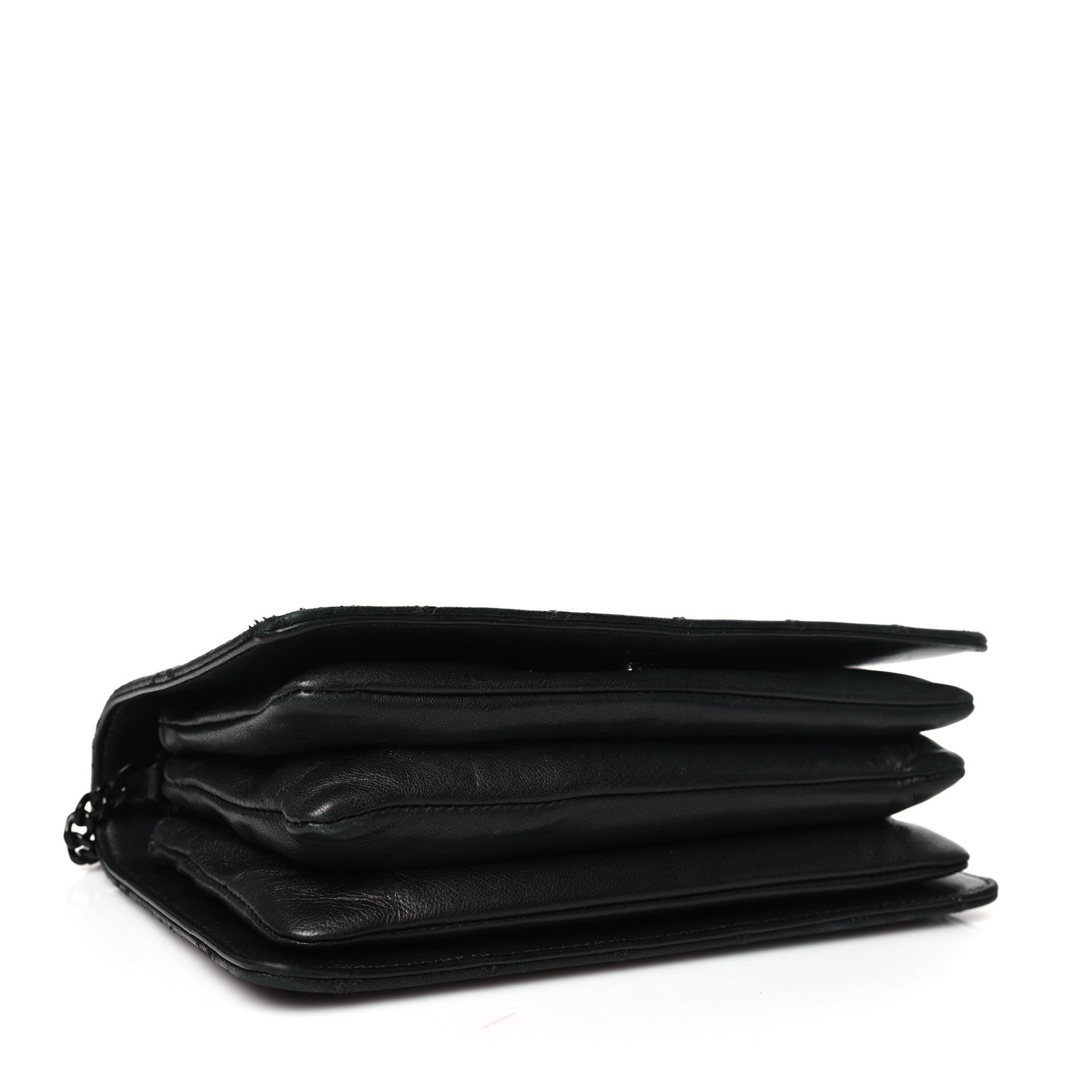 Saint Laurent Lambskin Diamond Quilted Monogram Angie Chain Bag Black 4 of 12