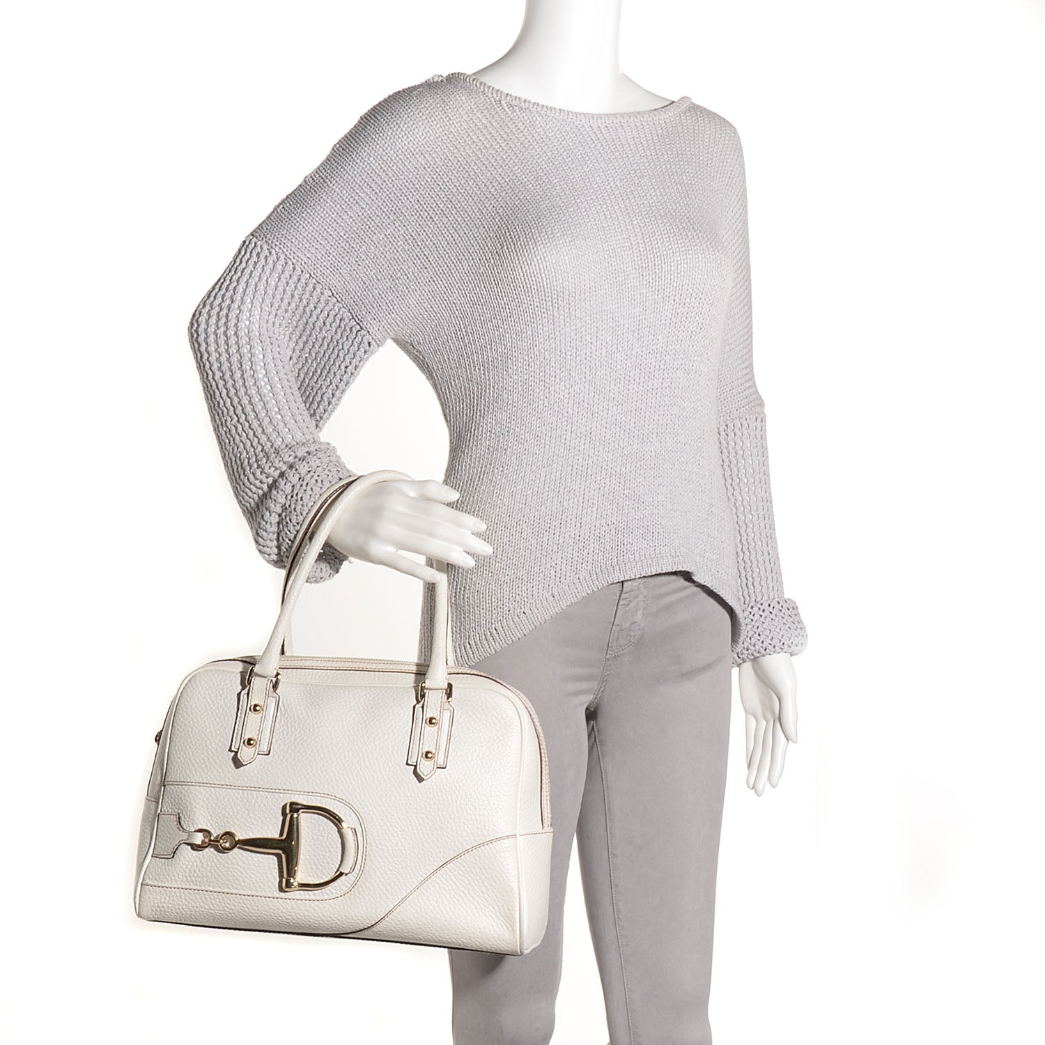 Gucci Leather Hasler Boston White 2 of 7