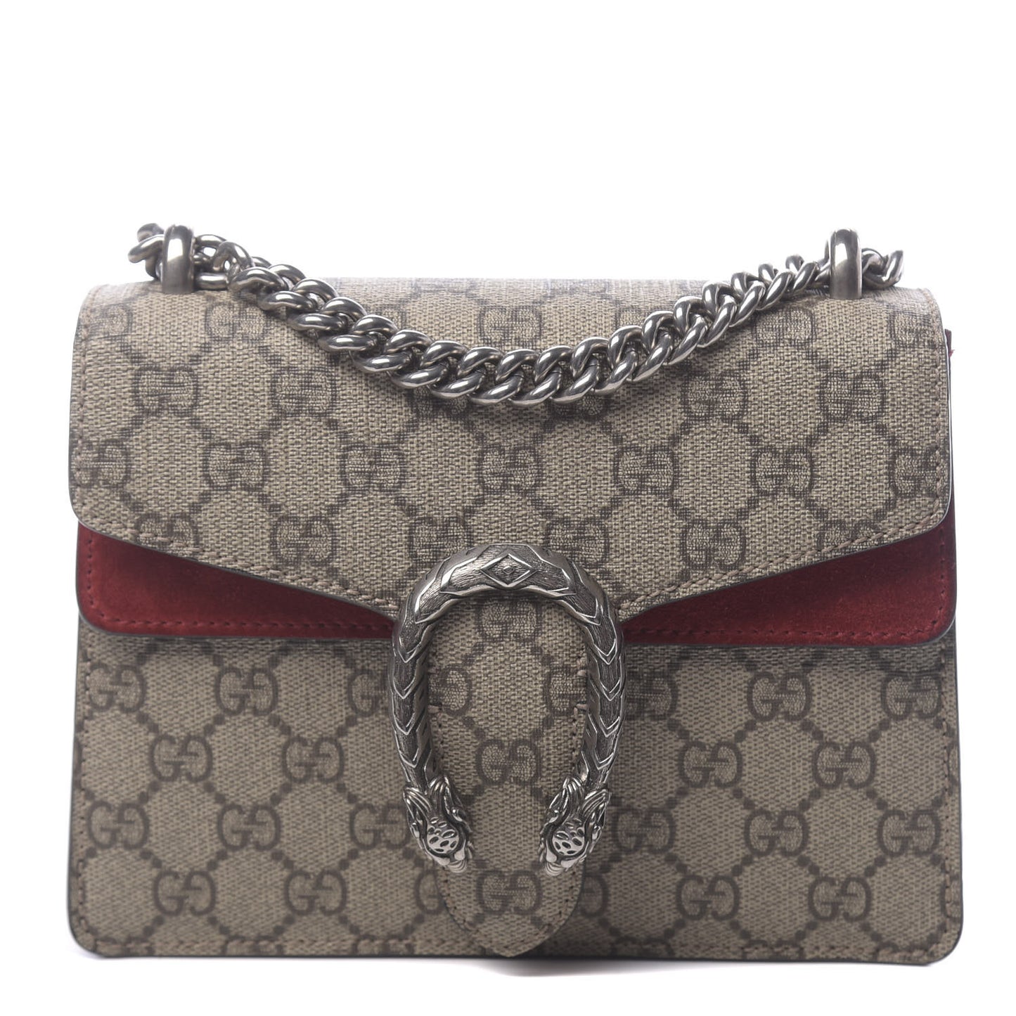 GG Supreme Monogram Mini Dionysus Shoulder Bag Hibiscus Red