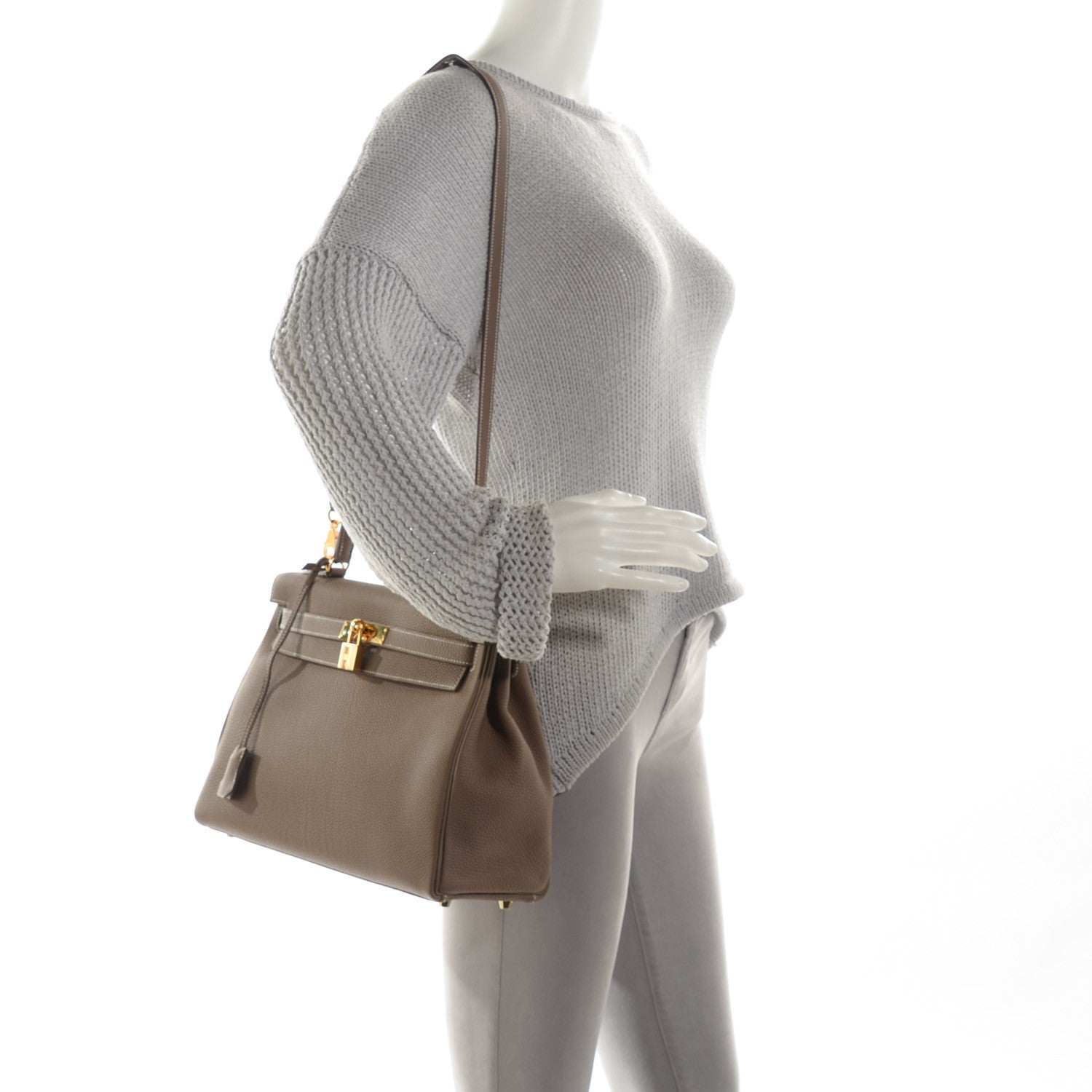 Hermes Togo Kelly Retourne 32 Etoupe 2 of 28