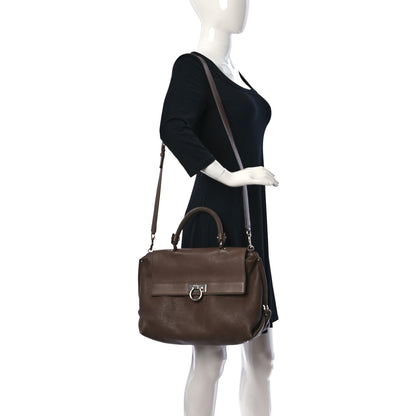 Salvatore Ferragamo Calfskin Large Sofia Shoulder Bag Brown 3 of 13
