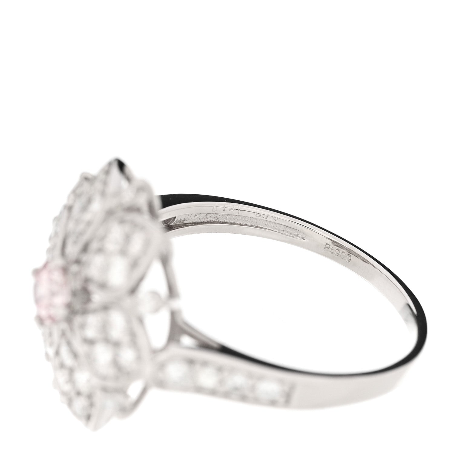 Parker & West by FASHIONPHILE Platinum Diamond Pink Diamond .19ctw Flower Ring  53 6.25 9 of 9