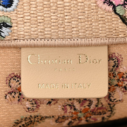 Christian Dior Raffia Embroidered Petites Fleurs Medium Book Tote Natural 6 of 10
