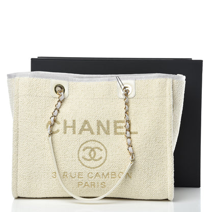 Chanel Lurex Boucle Small Deauville Tote White 8 of 8