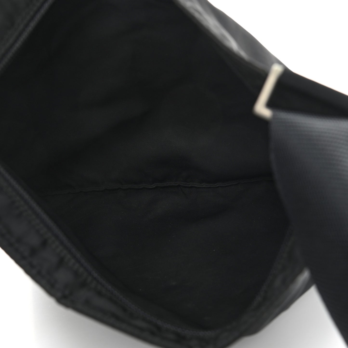 Nylon Vela Flat Messenger Bag Black