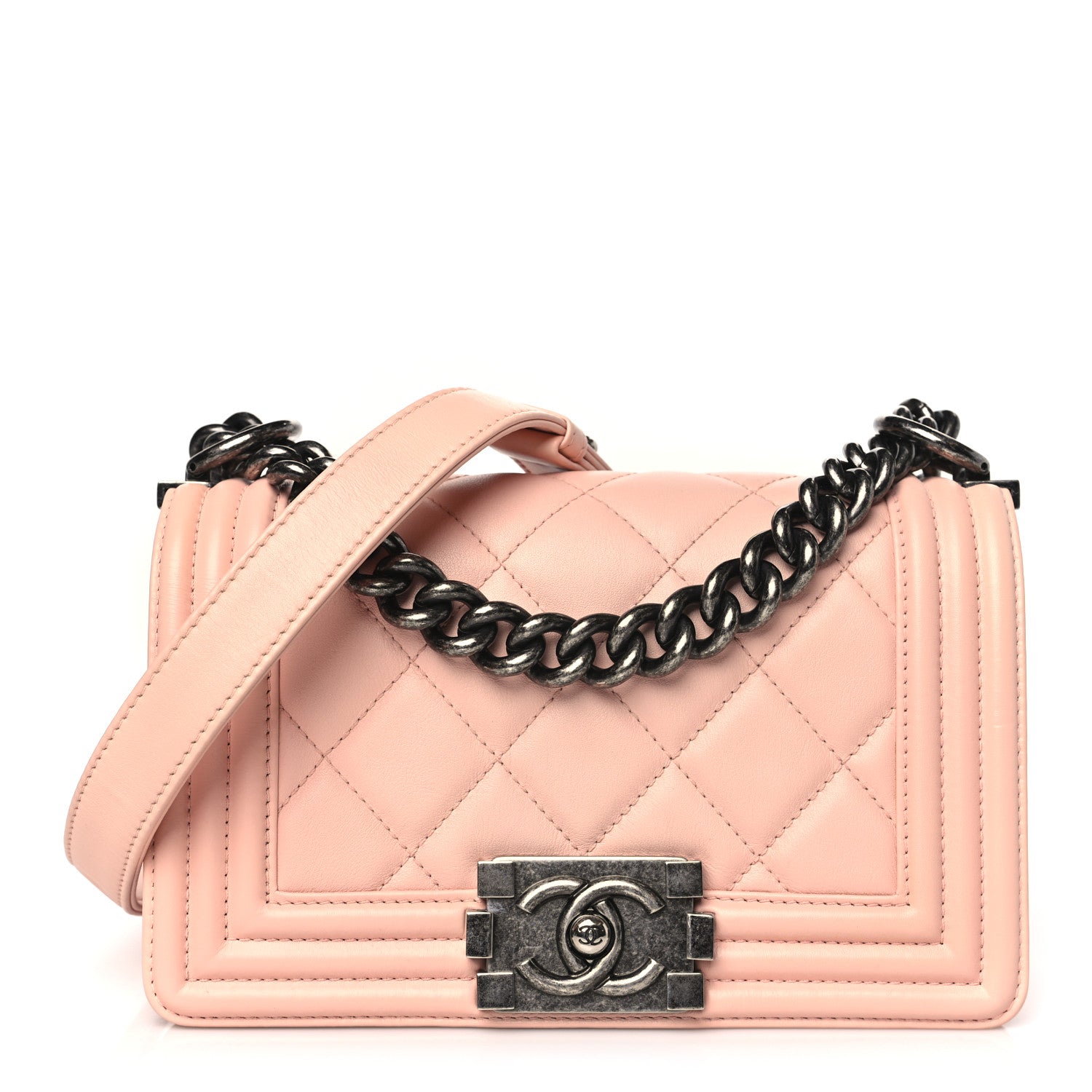 Chanel Lambskin Quilted Small Boy Flap Light Pink 1 of 12