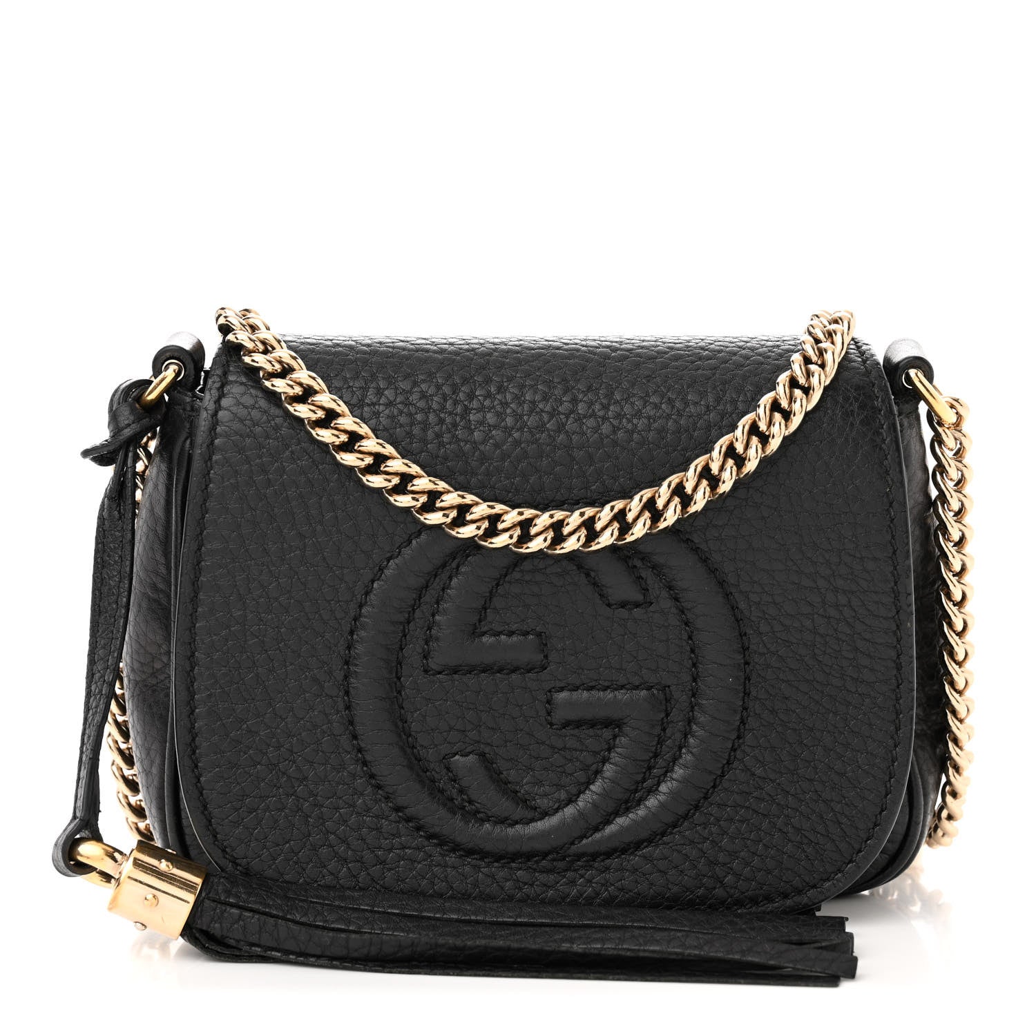 Gucci Pebbled Calfskin Small Soho Flap Crossbody Black 1 of 15