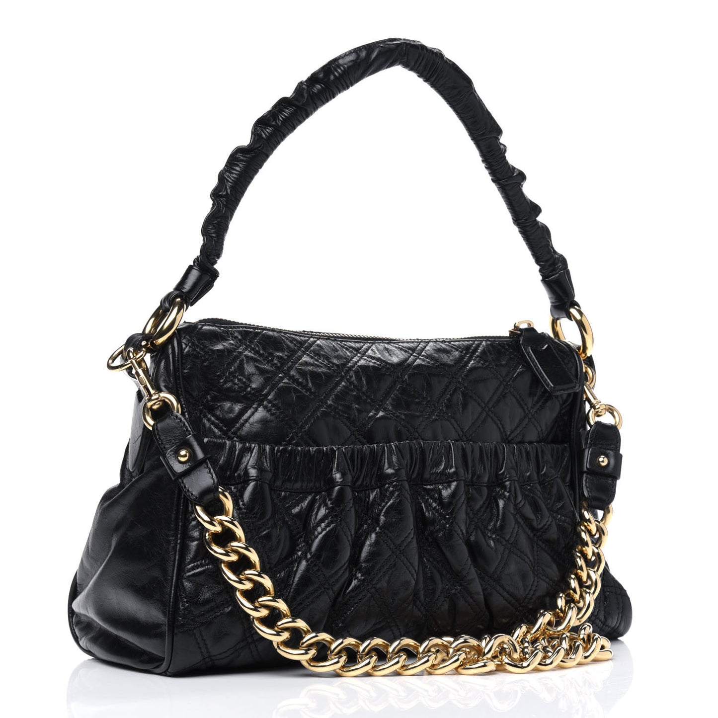 Calfskin Quilted Julianne Shoulder Bag Black