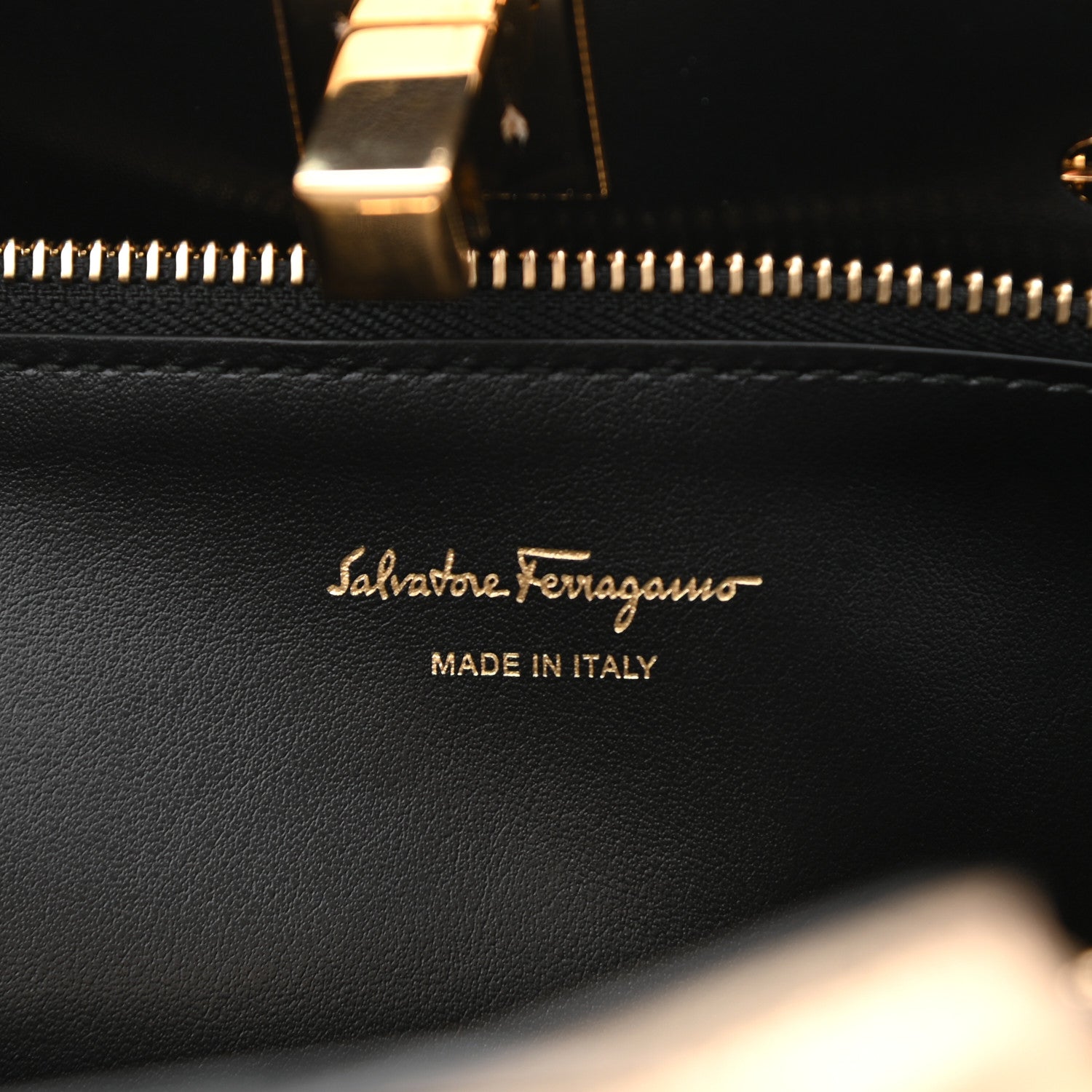 Salvatore Ferragamo Metallic Hammered Calfskin Studio Top Handle Bag Gold 6 of 8