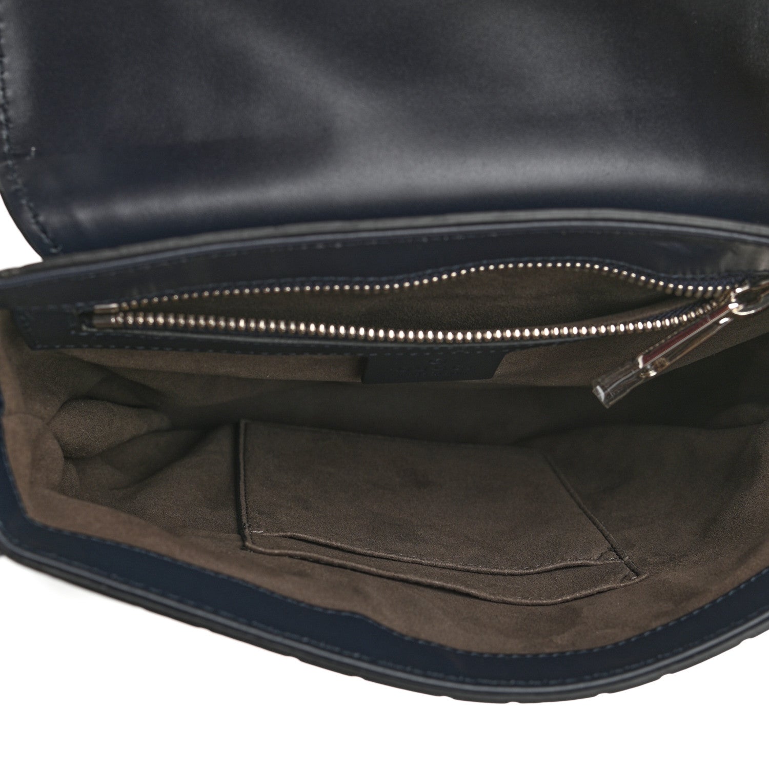 Gucci Guccissima Signature Single Buckle Flap Messenger Bag Navy 5 of 10