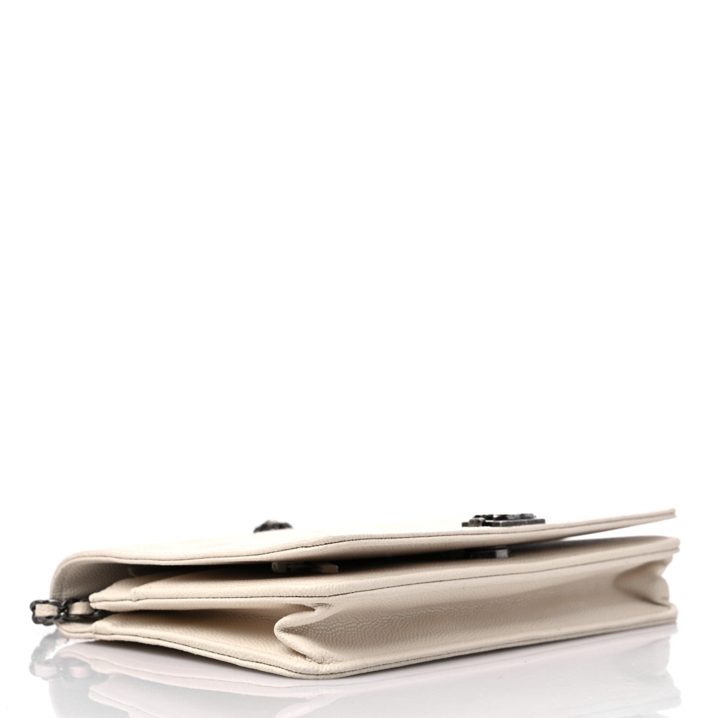 Caviar Quilted Boy Wallet On Chain WOC White