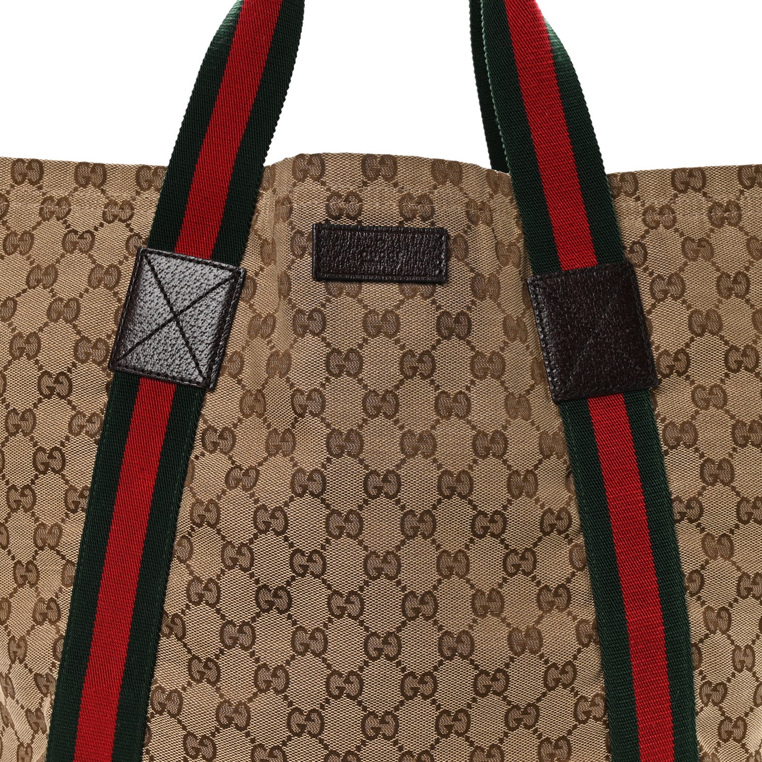 Gucci GG Monogram Medium Web Handle Vertical Tote Dark Brown 8 of 10