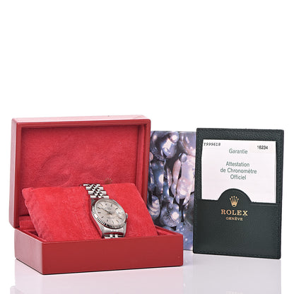 Rolex Stainless Steel 18K White Gold 36mm Oyster Perpetual Datejust Watch Silver 16243 7 of 7
