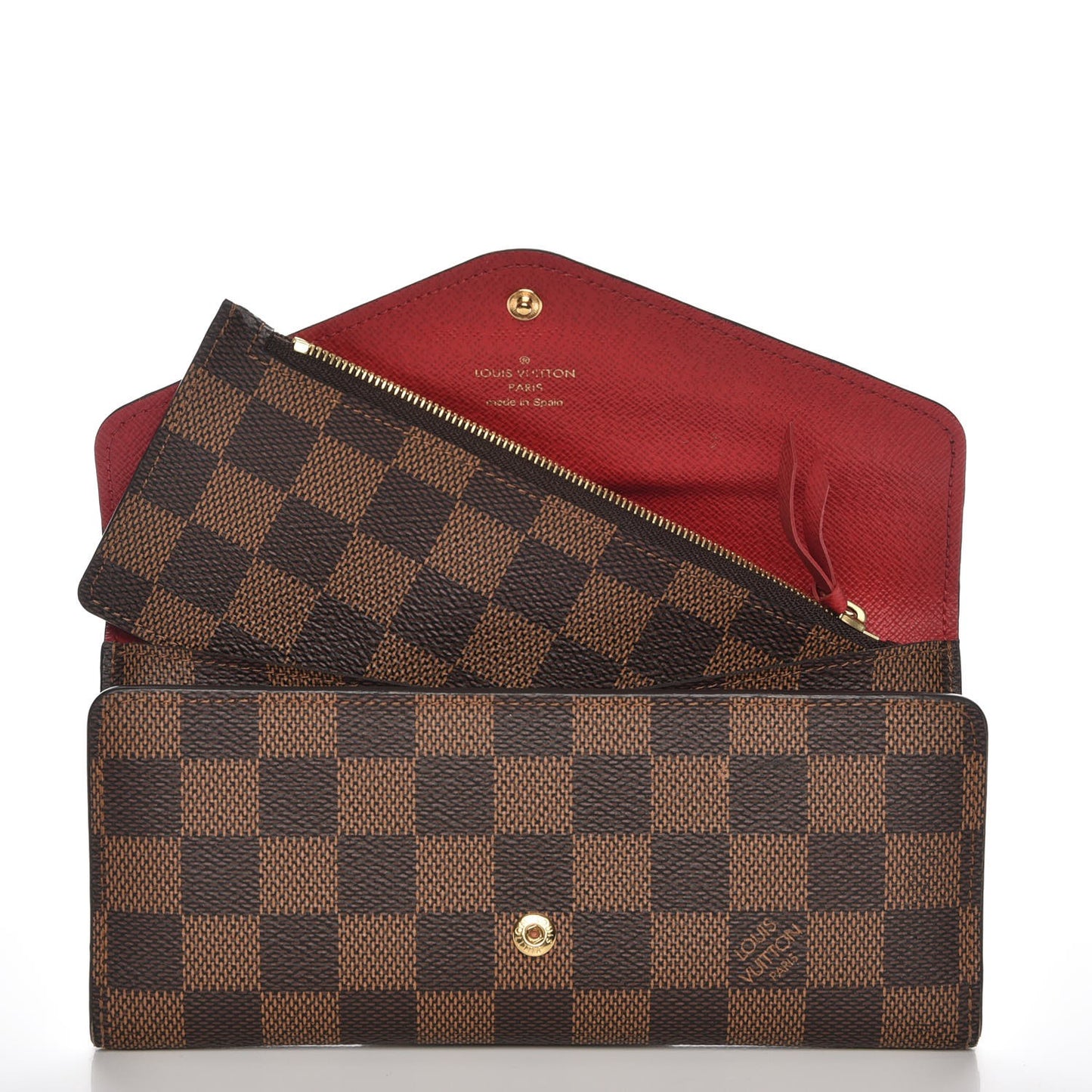 Damier Ebene Josephine Wallet Red