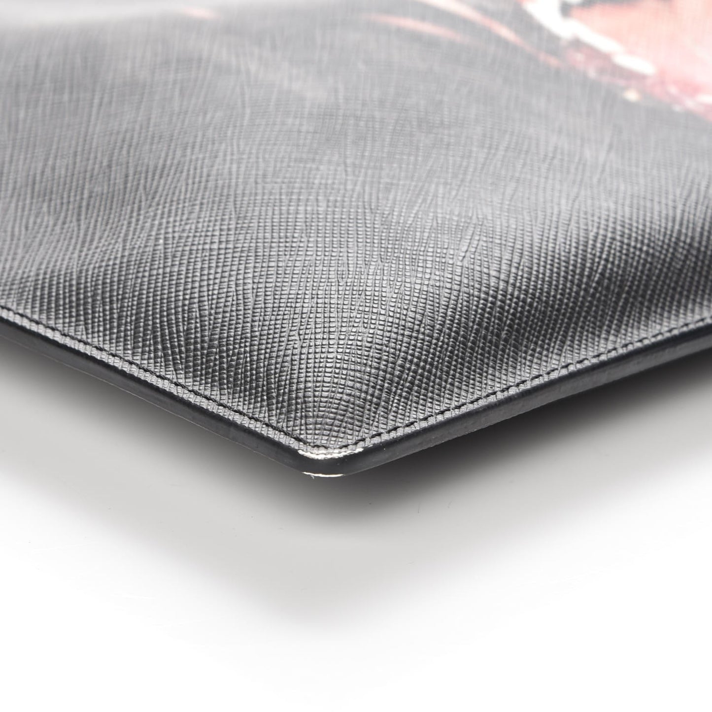 Textured Coated Canvas Rottweiler Print Large Cosmetic Pouch Black