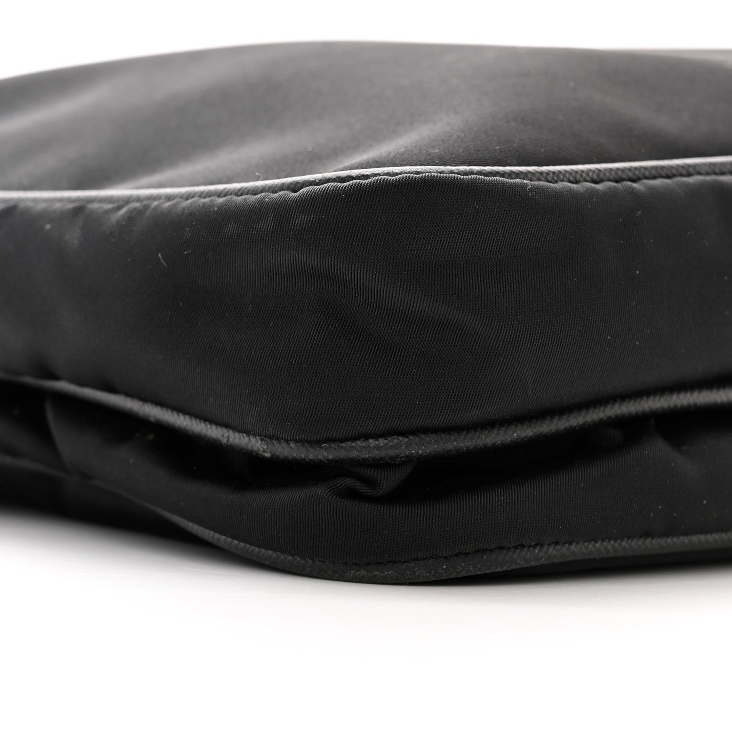 Prada Tessuto Nylon Saffiano Logo Messenger Bag Black 9 of 10
