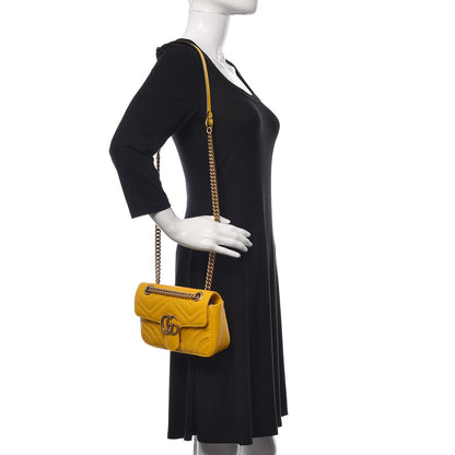 Gucci Calfskin Matelasse Mini GG Marmont Shoulder Bag Stone Topaz 2 of 14