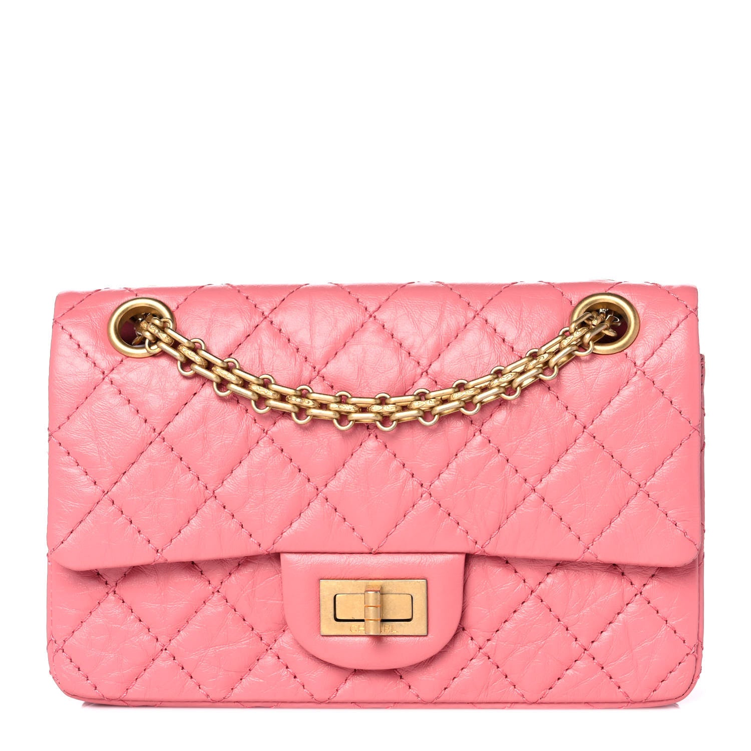 Chanel Aged Calfskin Quilted 2.55 Reissue Mini Flap Pink 1 of 9