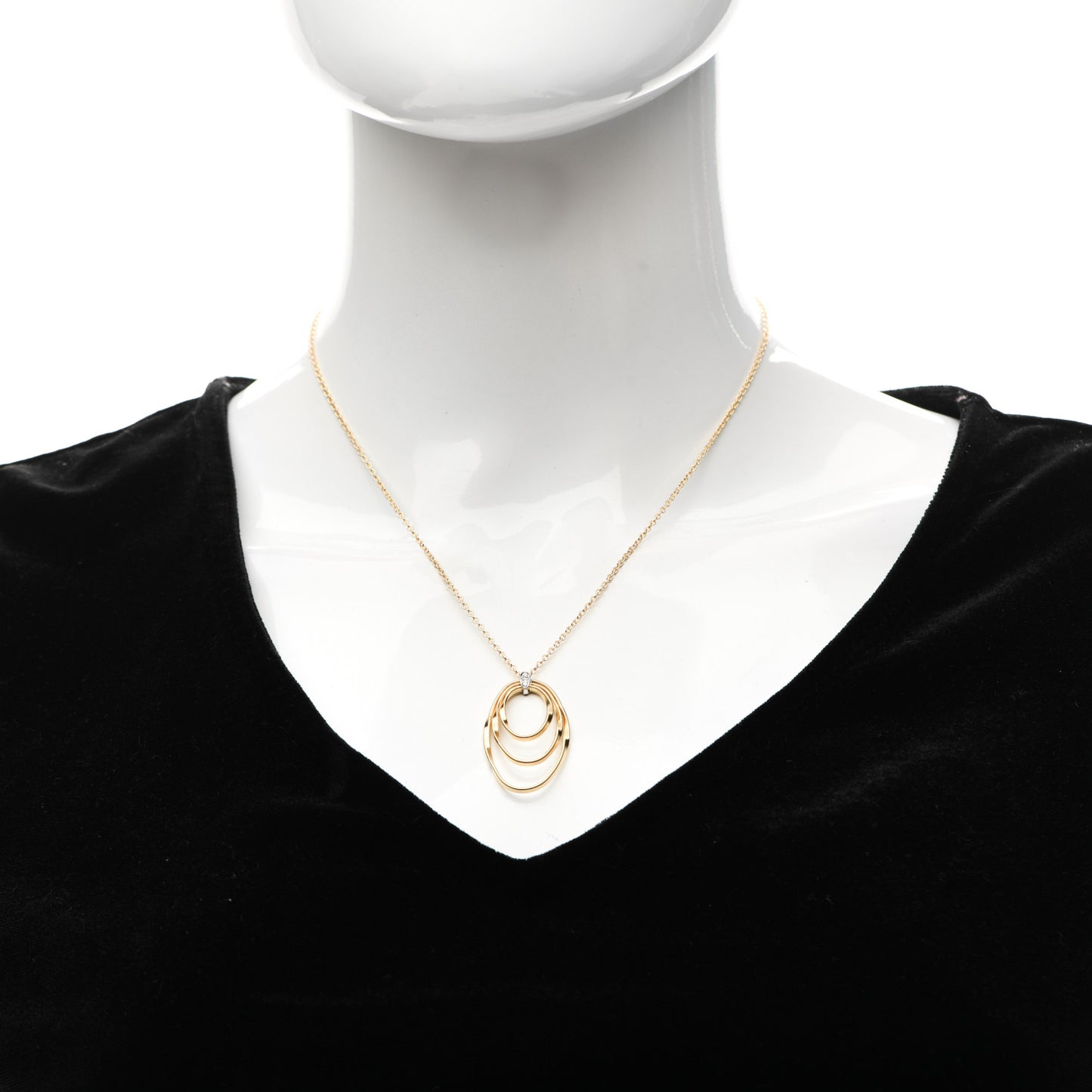 18K Yellow White Gold Diamond Marrakech Onde Pendant Necklace