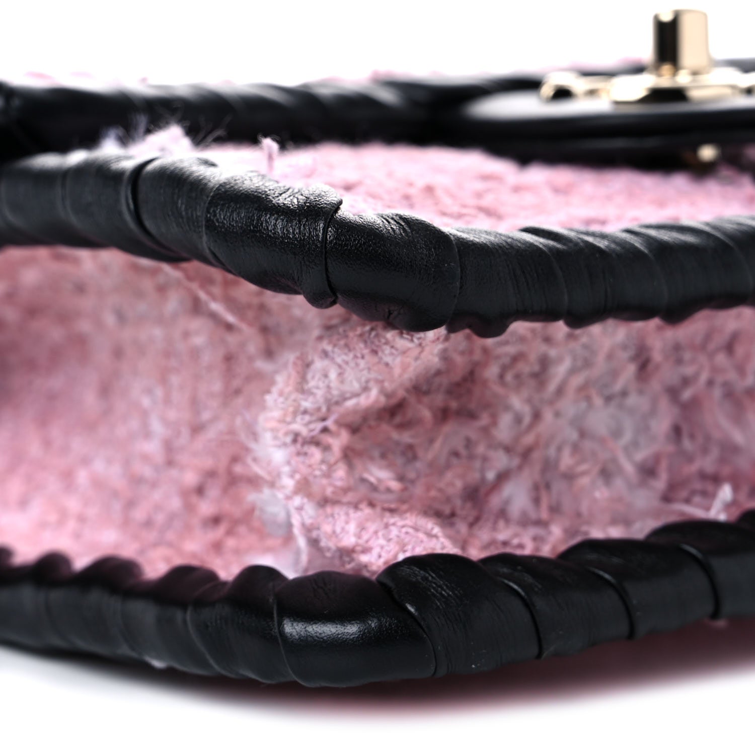 Chanel Tweed Braided Calfskin Mini My Own Frame Flap Pink Black 8 of 11