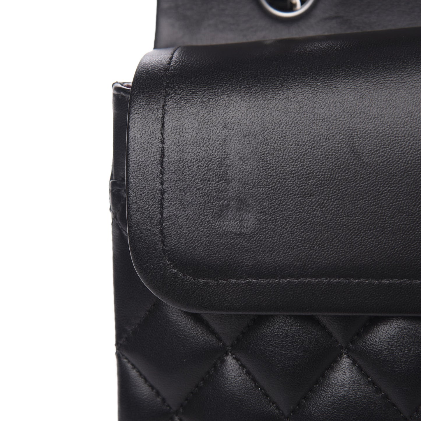 Lambskin Quilted Medium Double Flap Black