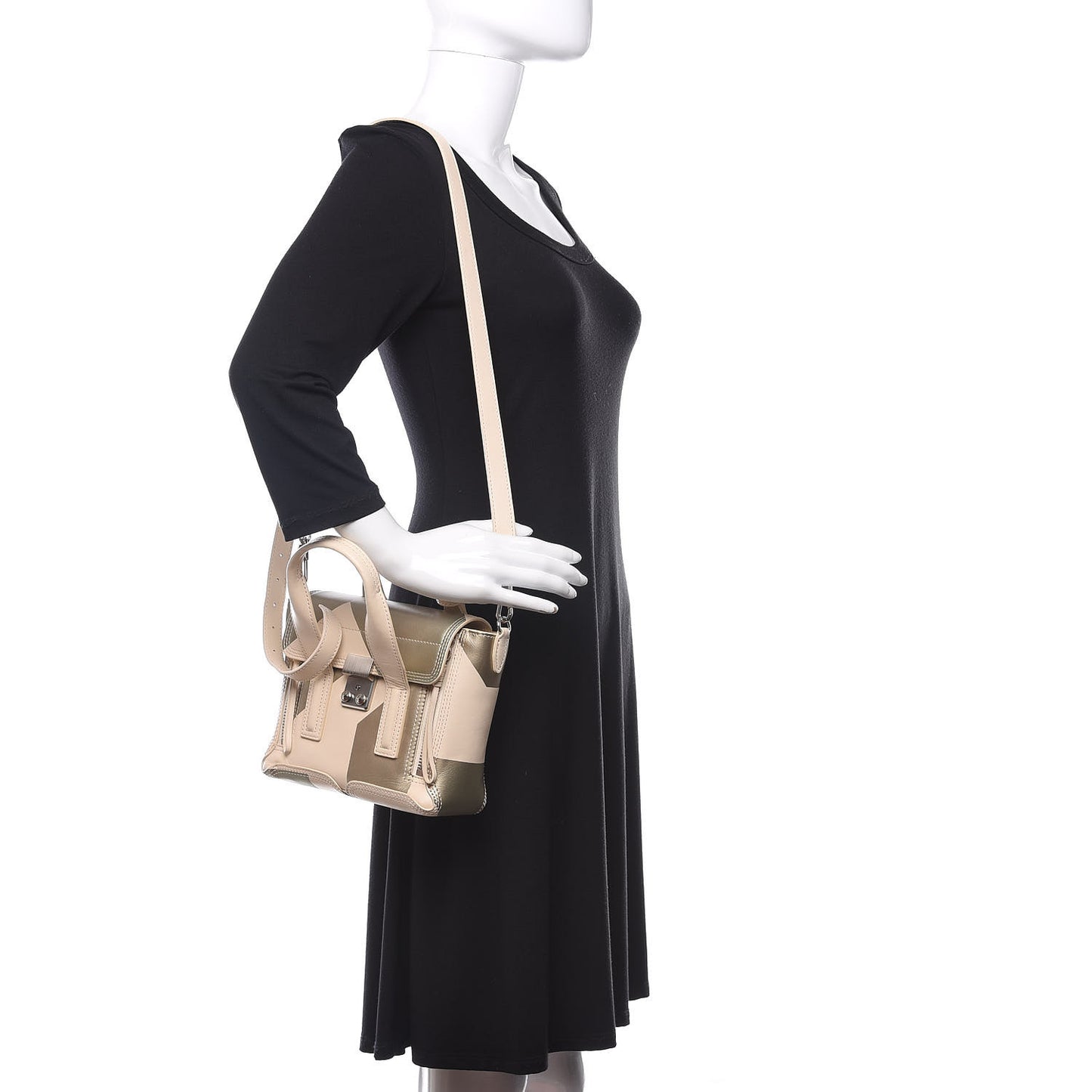 3.1 Calfskin Mini Pashli Trapeze Satchel Powder Champagne