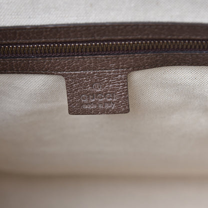 Gucci GG Supreme Monogram Textured Calfskin Web Medium Ophidia Slip Handle Tote Beige Ebony New Acero 6 of 9