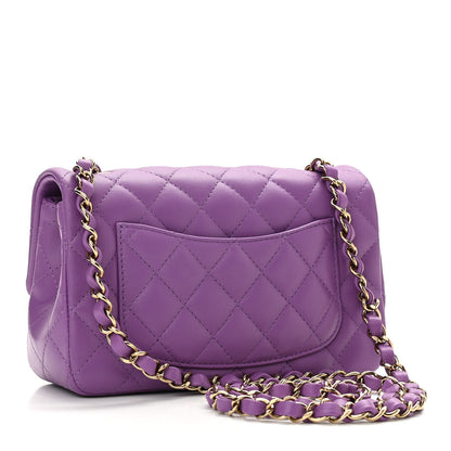 Chanel Lambskin Quilted Mini Rectangular Flap Purple 3 of 11