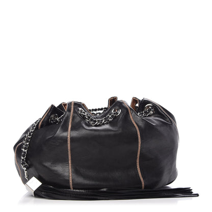 Chanel Lambskin Satin Reversible Sac Cordon Black 1 of 21