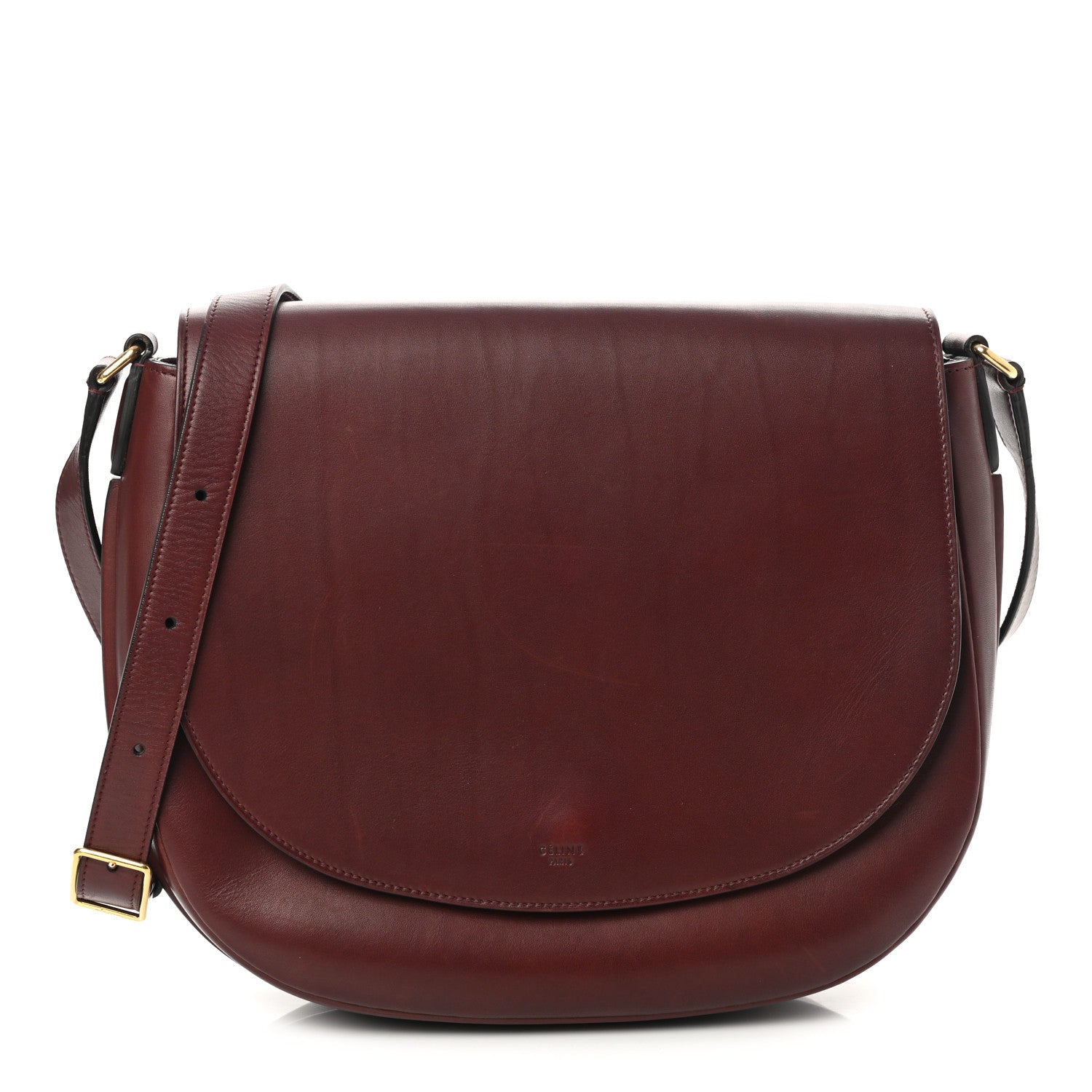 Celine Natural Calfskin Trotteur Messenger Bag Burgundy 1 of 10