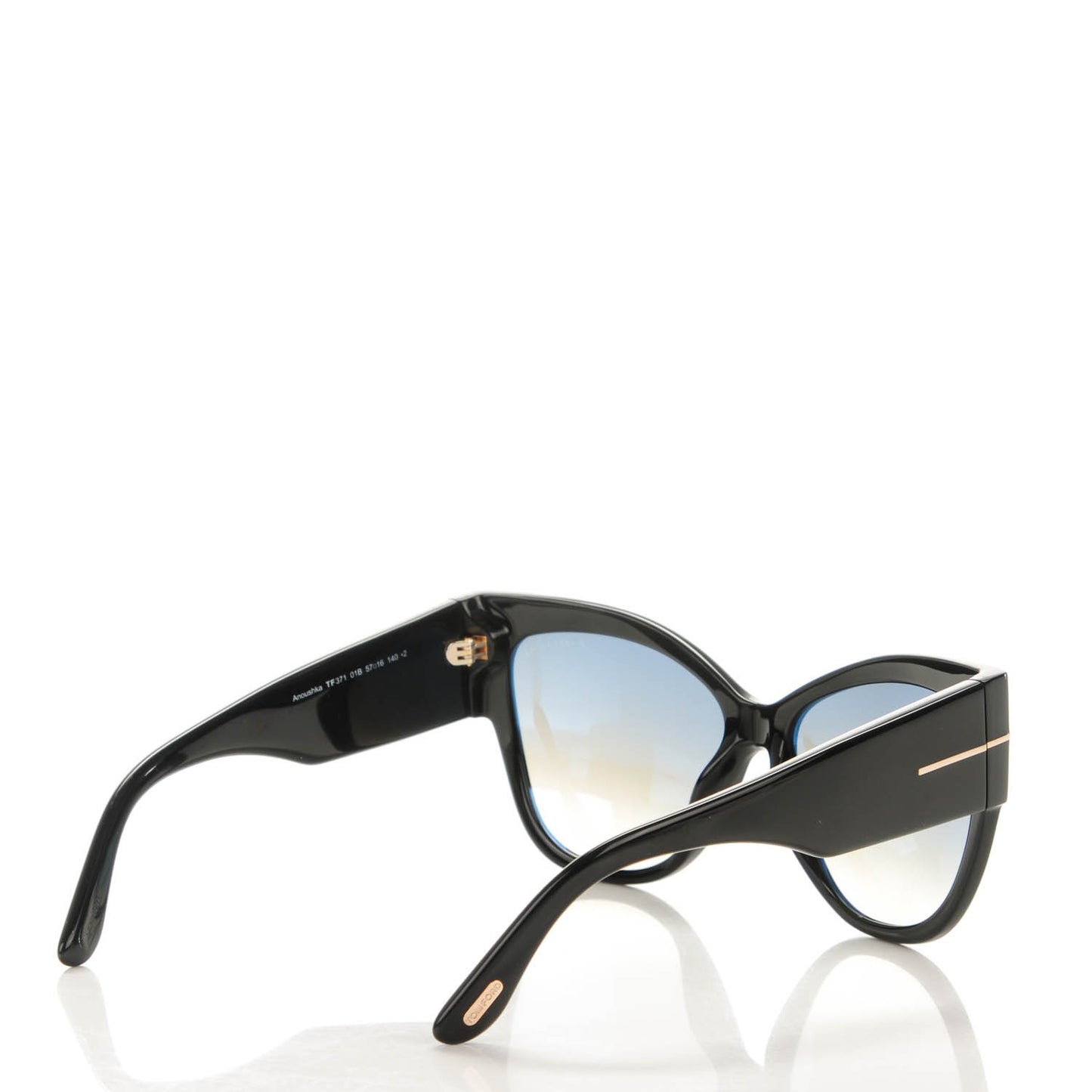 Acetate Anoushka Cat Eye Sunglasses TF371 Black