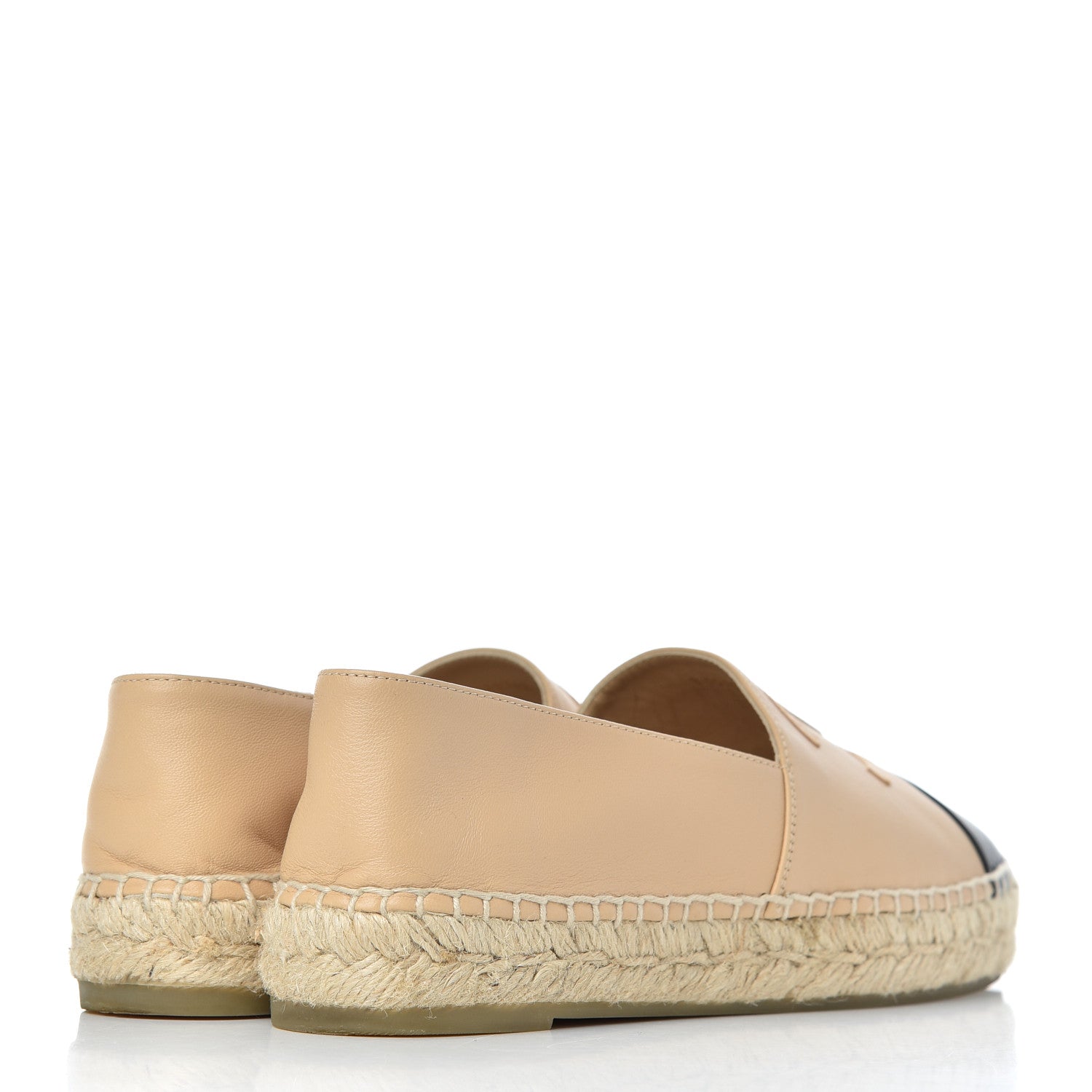 Chanel Lambskin CC Espadrilles 37 Beige Black 4 of 17