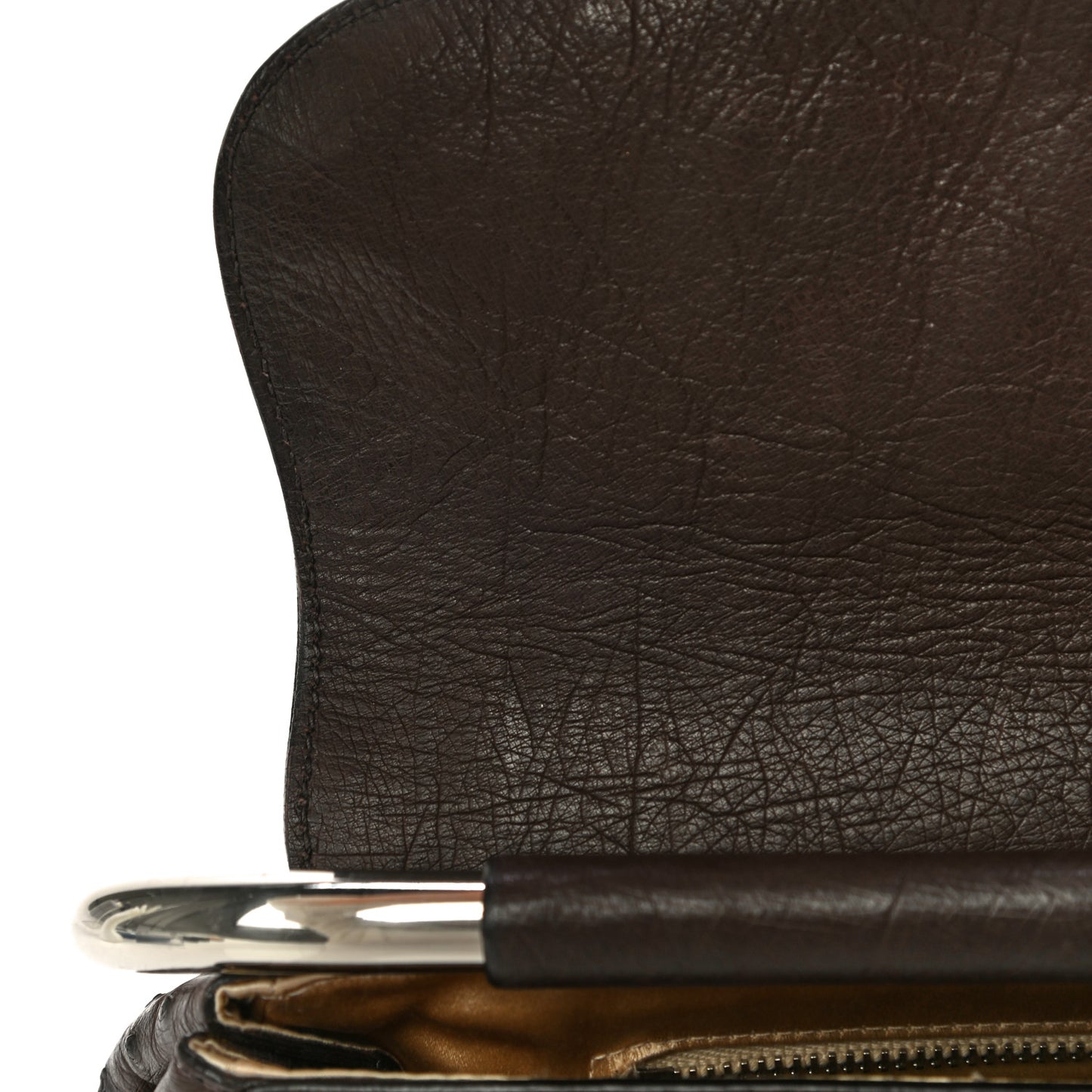Ostrich Beaded Bag Brown