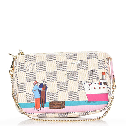 Louis Vuitton Damier Azur 2016 Christmas Animation Mini Pochette Accessories 1 of 8
