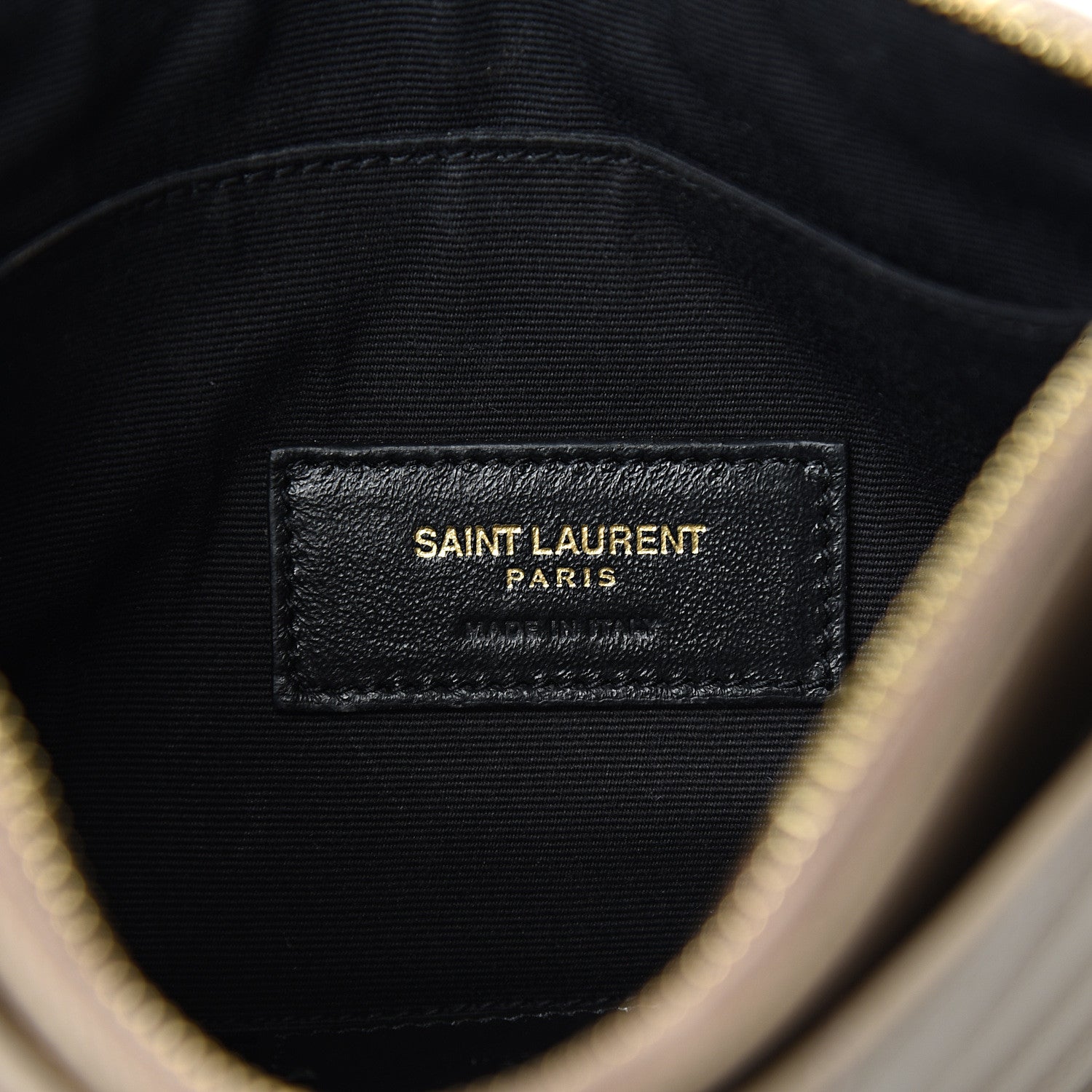 Saint Laurent Grain De Poudre Chevron Monogram Bill Pouch Beige 6 of 8