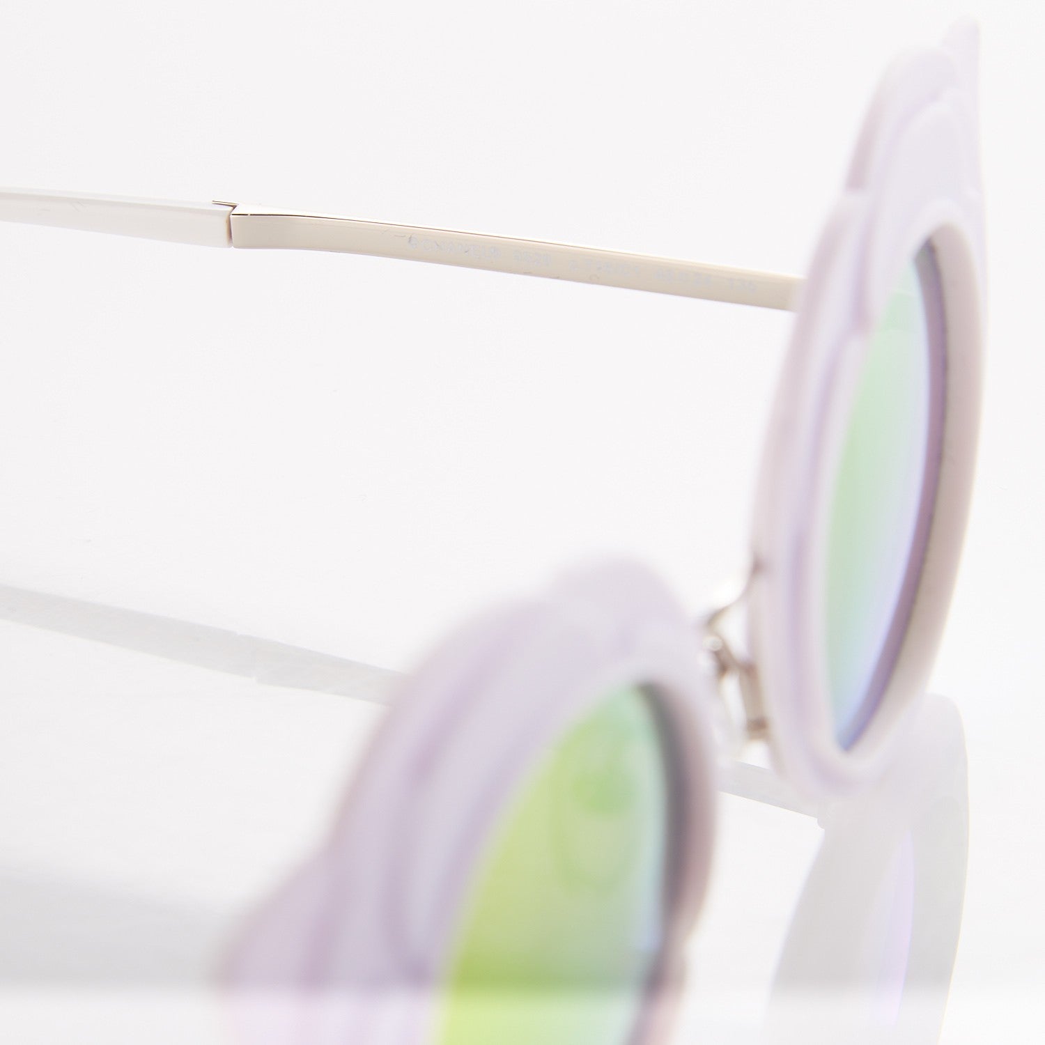 Chanel Round Camellia Sunglasses 71198 White 5 of 7